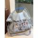 ball chain Tower embroidery bag, large-capacity single-shoulder crossbody bag, shopping bag, class commuting tote bag