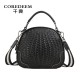 Qiandian genuine leather women's bag 2024 New style women's single-shoulder bag, woven pattern crossbody bag, large capacity cowhide small round bag Qiandian genuine leather women's bag 2024 New style women's single-shoulder bag, woven pattern crossbody bag, large capacity cowhide small round bag