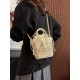 Summer new seaside vacation fashionable and versatile small square bag, simple straw woven bucket bag, single-shoulder crossbody bag
