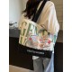 Gentle Woman large-capacity letter-printed canvas tote bag for women, 2025 new fashionable and versatile single-shoulder bag