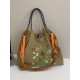 Ball Chain floral embroidery shopping bag, single-room tote bag, large-capacity crossbody bag, versatile commuter woman