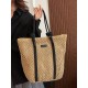 The 2025 summer new minimalist and versatile tote bag, a large-capacity single-shoulder bag for vacation and travel, and a fashionable straw woven bag The 2025 summer new minimalist and versatile tote bag, a large-capacity single-shoulder bag for vacation and travel, and a fashionable straw woven bag