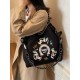 The ballchain hand-held shopping bag with red horse embroidery, a large-capacity tote bag, and a single-shoulder bag are waterproof, the same style as the Internet celebrity
